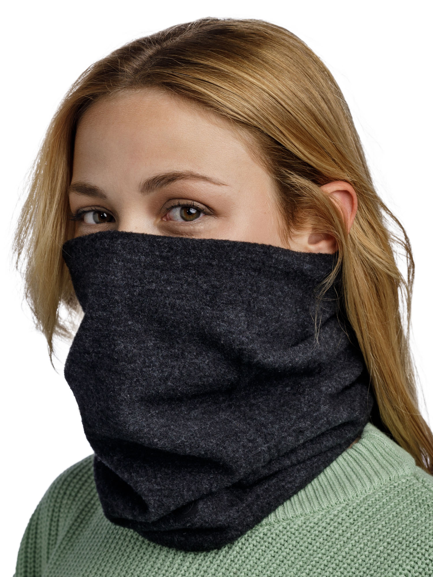 Бандана Buff MERINO Fleece Solid Black фото в интернет-магазине Travers