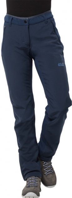 Брюки с/ш жен. Jack Wolfskin ZENON SOFTSHELL PANTS WOMEN 1505111  (1910, midnight blue, 40) Брюки с/ш жен. Jack Wolfskin ZENON SOFTSHELL PANTS WOMEN 1505111  (1910, midnight blue, 40)